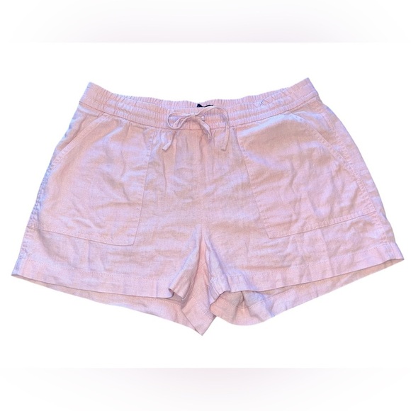 J. Crew Pink Linen Blend Cargo Shorts with Elastic Drawstring Waistband Size S - Picture 2 of 7